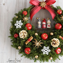 セブンイレブン 冬ギフト カタログ クリスマスリース(1522)～Joyeux Noël～ 37cm リース AJU PLANTS クリスマス