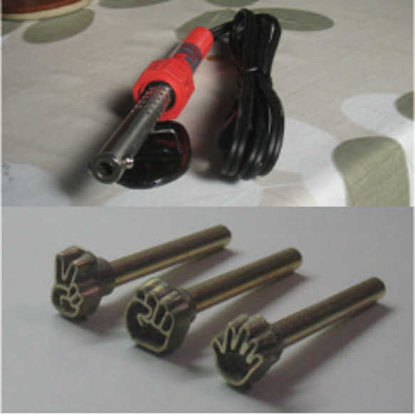 じゃんけん3本組60w焼印電気ごてセット 1枚目の画像