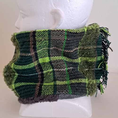 ☆さをり織り ネックウォーマー☆ さおり織り 手織り グリーン 緑  