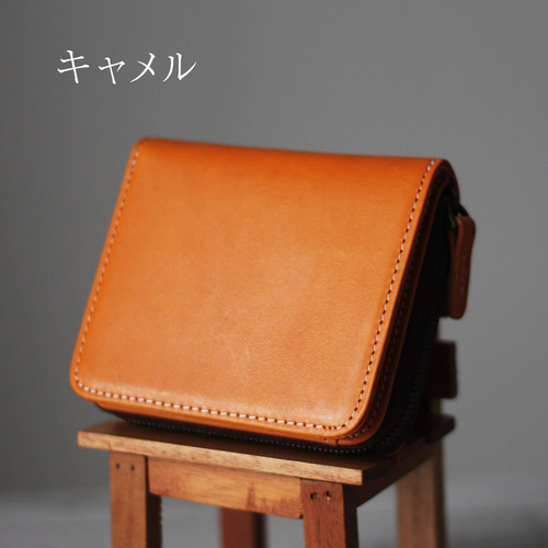 本革 コンパクトウォレット ハードレザー 牛革 二つ折り財布 本革 コンパクトウォレット ハードレザー 牛革 二つ折り財布