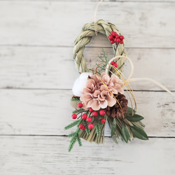 2wayクリスマス＆お正月のリース(約30cm) リース ndana 通販 18620494