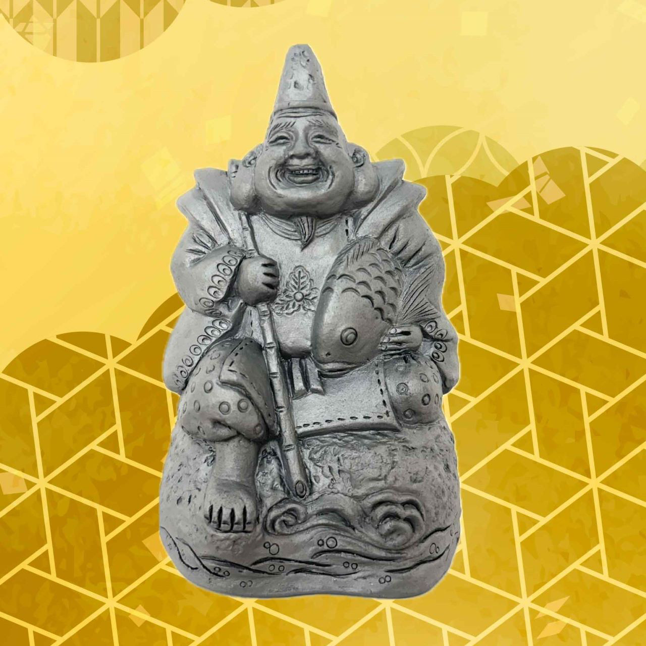 恵比寿様 置物 縁起物 商売繁盛 開運 インテリア　瓦　鬼瓦　オブジェ　瓦 楽天市場】恵比寿:大黒 21cm [ 恵比寿天 大黒天 三州瓦 瓦