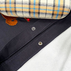 【送料無料】柴犬の刺繍  内ポケット付き キャンバス サコッシュ＜ミッドナイトブルー＞ 4枚目の画像