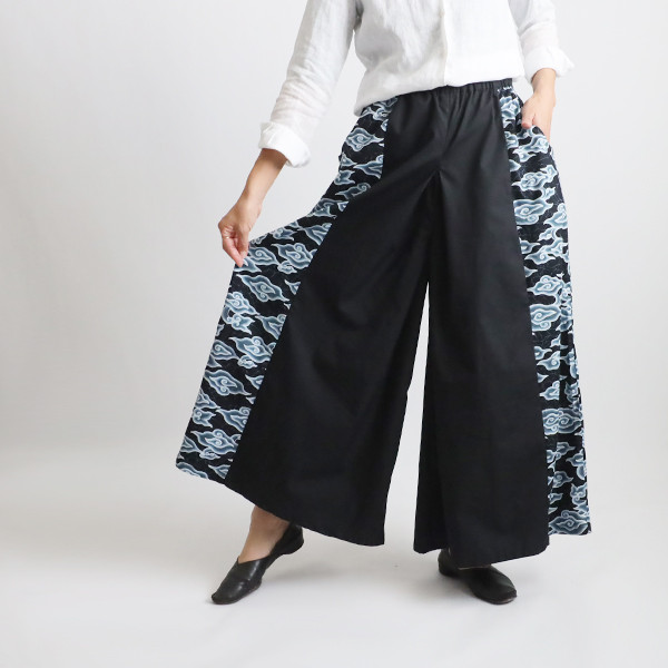 袴パンツ ワイドパンツ ka ta na ネップ混デニム カナタ