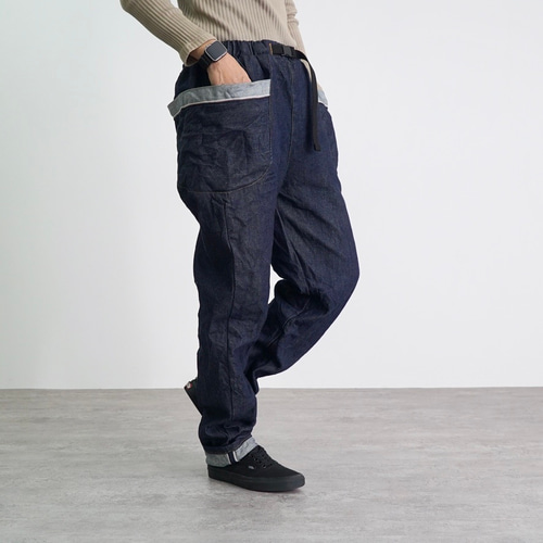 デニムキャンプワークパンツ/岡山県産 ロングパンツ UZUiRO／ウズイロ