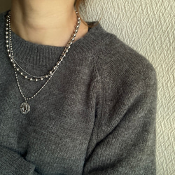 ー３連コインネックレスー　サージカルステンレス　ボールチェーン　ボールチェーンネックレス　チェーンネックレス 9枚目の画像