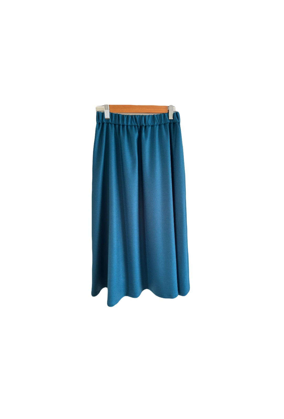 ウール混のブルーのフレアスカート