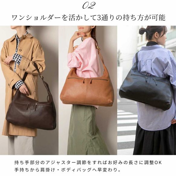 ショルダーバッグ トート ボディバッグレディース 3Way 本革 バッグ レザー HAB031 14枚目の画像