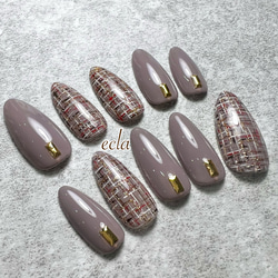 ［111］ツイード/グレージュ/ゴールド/秋色/スモーキーカラー/くすみカラー 3枚目の画像