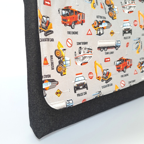 ☆新発売☆働く車柄のショルダータイプ絵本袋・図書袋/通園かばん  