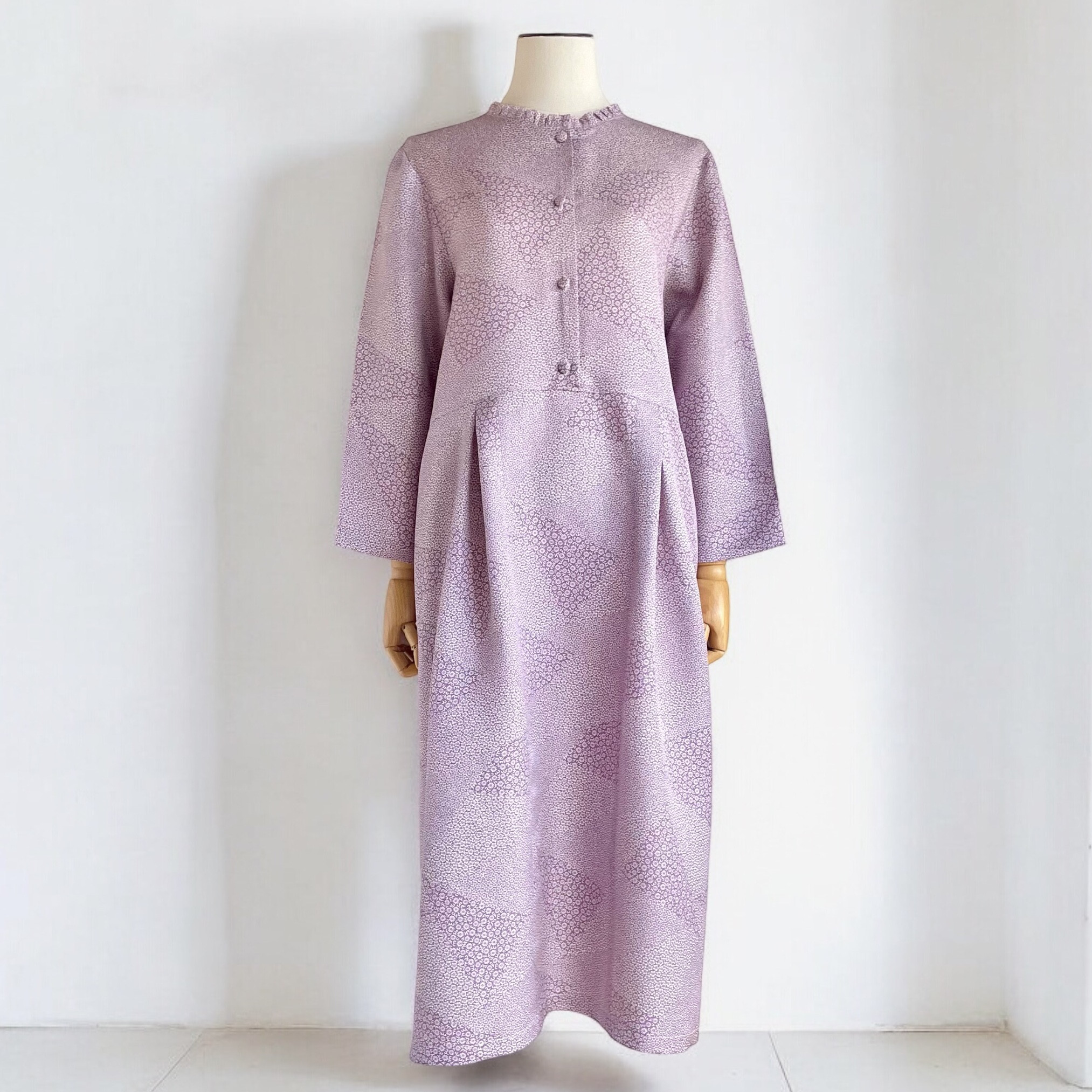 フリルカラー　ワンピース【送料込み】着物リメイク　ヴァイオレット 16,800円