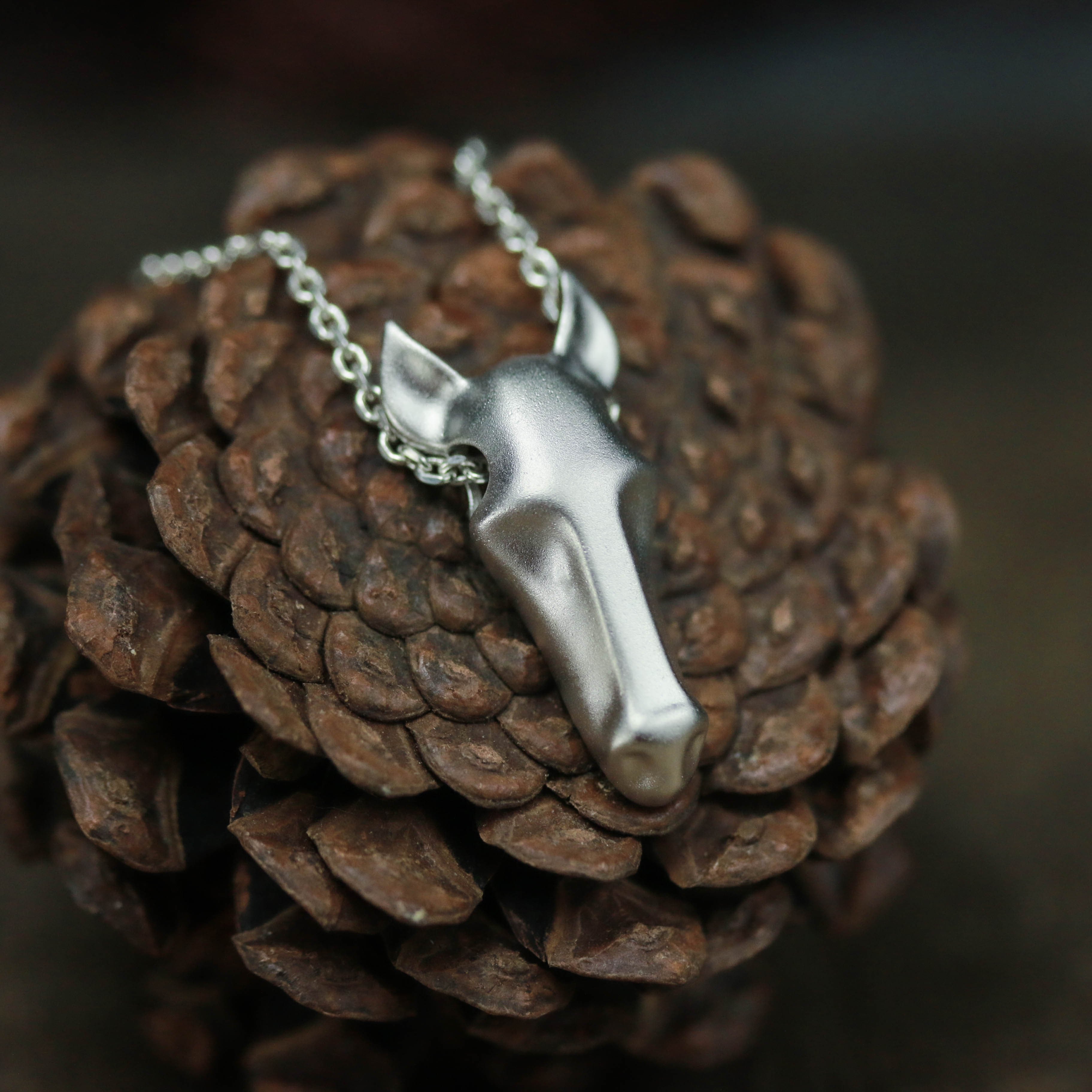 馬の頭925シルバーペンダントネックレス、ユニセックス繊細なネックレス、シルバーシンプルネックレス馬のネックレス