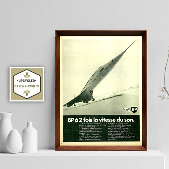 BP コンコルド 1960年代 フランス ヴィンテージ 雑誌 広告 額付 ポスター 2枚目の画像