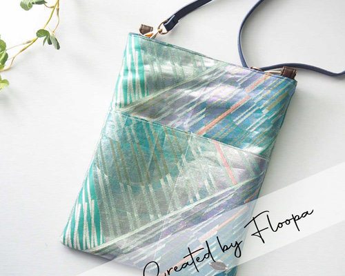 帯　リメイク　ショルダーバック 再販☆花文帯でスマホショルダー／ショルダーバッグ／ポーチ／帯