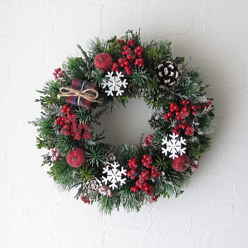 スノーチップ・ベリー・ギフトbox・木の実入りクリスマスリース