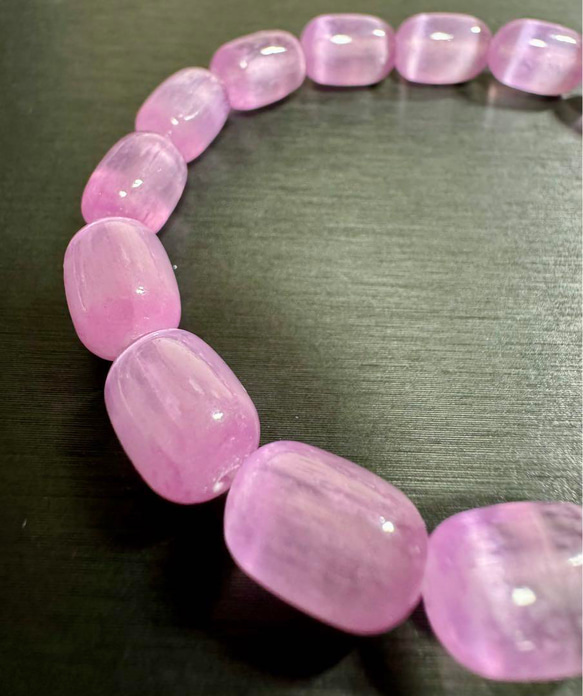 ピンク セレナイト 8mm キャッツアイ タンブル 天然石 ブレスレット