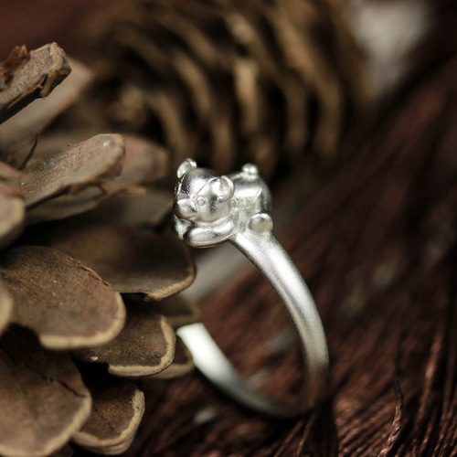 パッド入りテディベアリング、パディベアリング、かわいいクマのリング