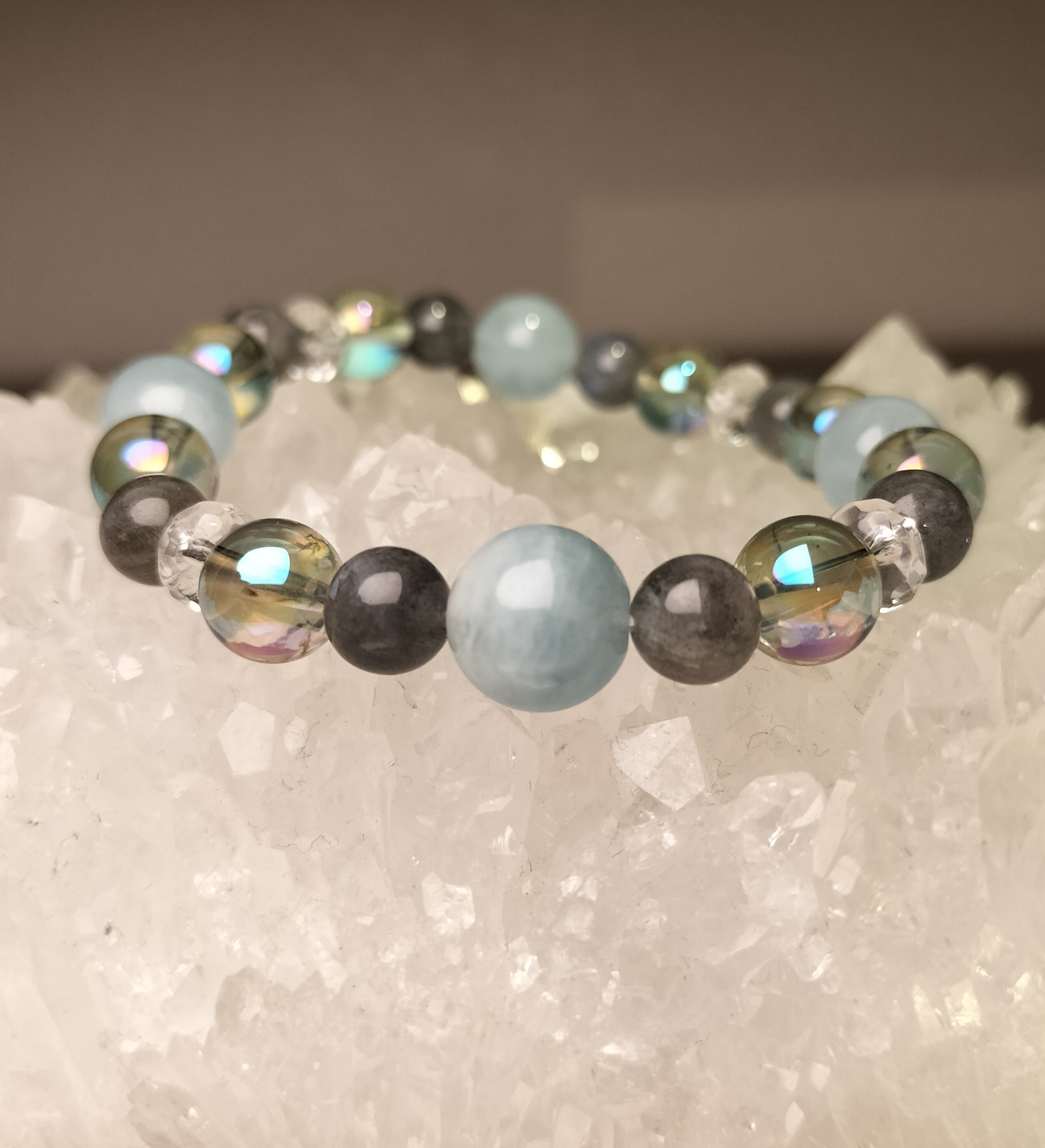 ✩自分らしさやセンスを引き出すパートナー✩ アクアマリンA＋ラブラドライト＋アクアオーラ＋水晶