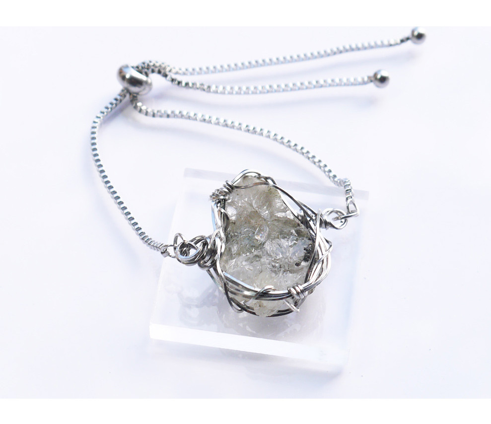 28.79ct ロシア産 フェナカイト ブレスレット 証明書付き サージカルステンレス