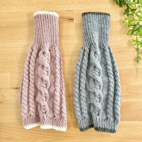 シンプル縄あみ犬服 手編みセーター」スモークカラー2色 ペット服