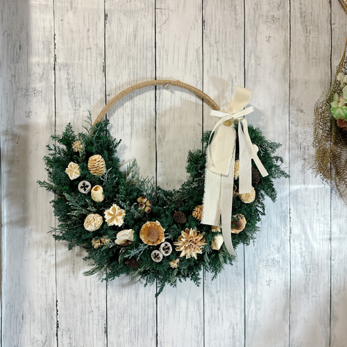 リンゴのクリスマスリース 三日月リース リンゴのクリスマスリース 三日月リース リンゴのクリスマスリース