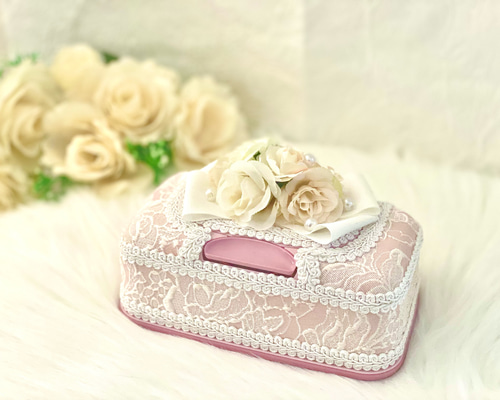 ソフトパックティッシュケース、ウェットティッシュケース エンボス風薔薇柄ピンク pg-76276.jpg