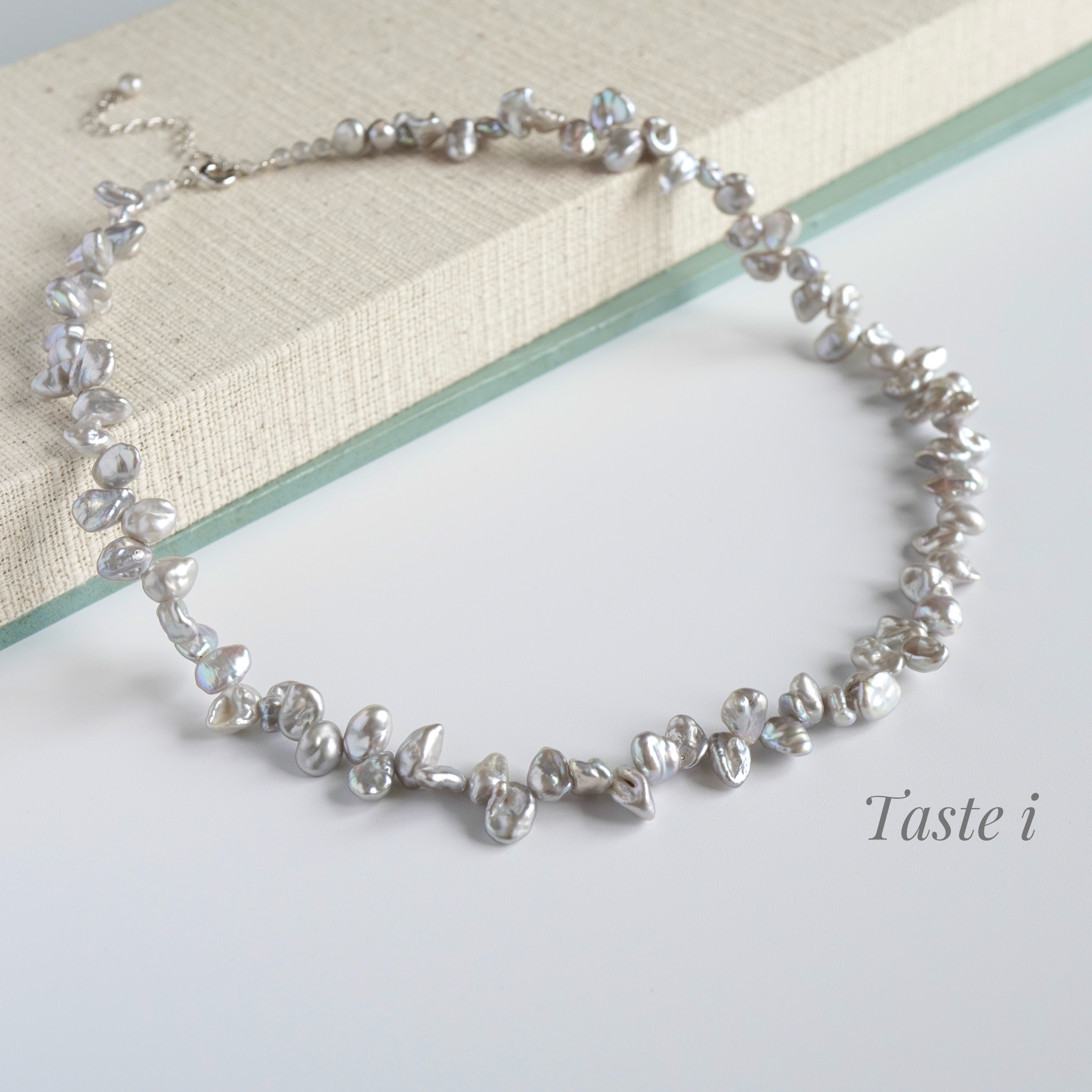 ♪再入荷♪【大人テイスト】淡水バロッククレオパールグレーカラーのネックレス〔20206〕