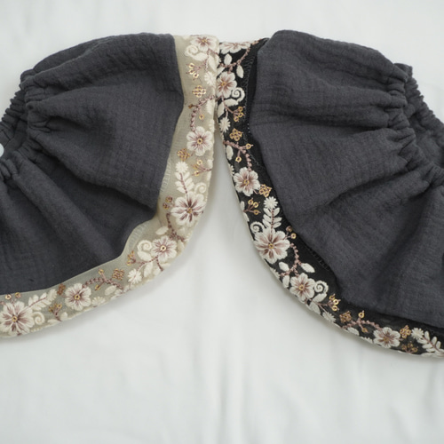 インド刺繍リボン スタイ ベビースタイ くしゅくしゅスタイ ポコポコ