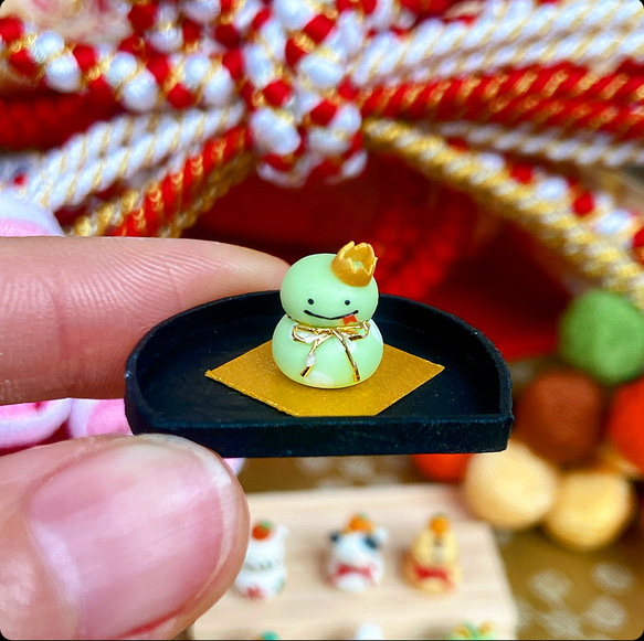 オーダー受付中】ミニチュアくまちゃん鏡もち