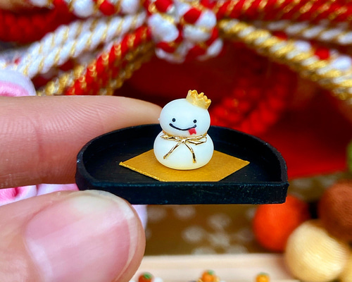 オーダー受付中】ミニチュアくまちゃん鏡もち