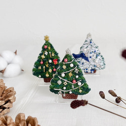 刺繍ミニクリスマスツリー【卓上タイプ】 クリスマスツリー Ribbit