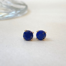 [14kgf] P58　ラピスラズリ　スタッド　ピアス 5枚目の画像