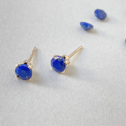 [14kgf] P58　ラピスラズリ　スタッド　ピアス 4枚目の画像