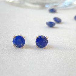 [14kgf] P58　ラピスラズリ　スタッド　ピアス 3枚目の画像