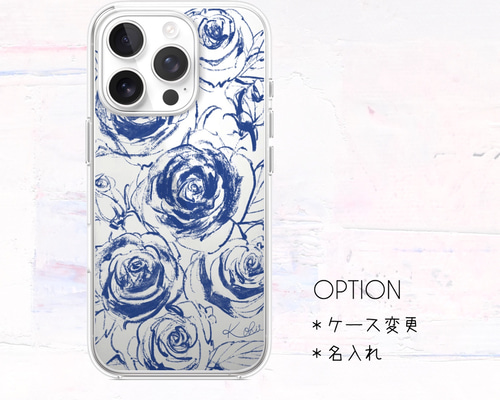 全機種 スマホケース スマホカバー クリア iPhone Android ローズ柄