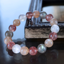 天然無処理 ウォーターメロン トルマリン ブレスレット 9mm-25.4g