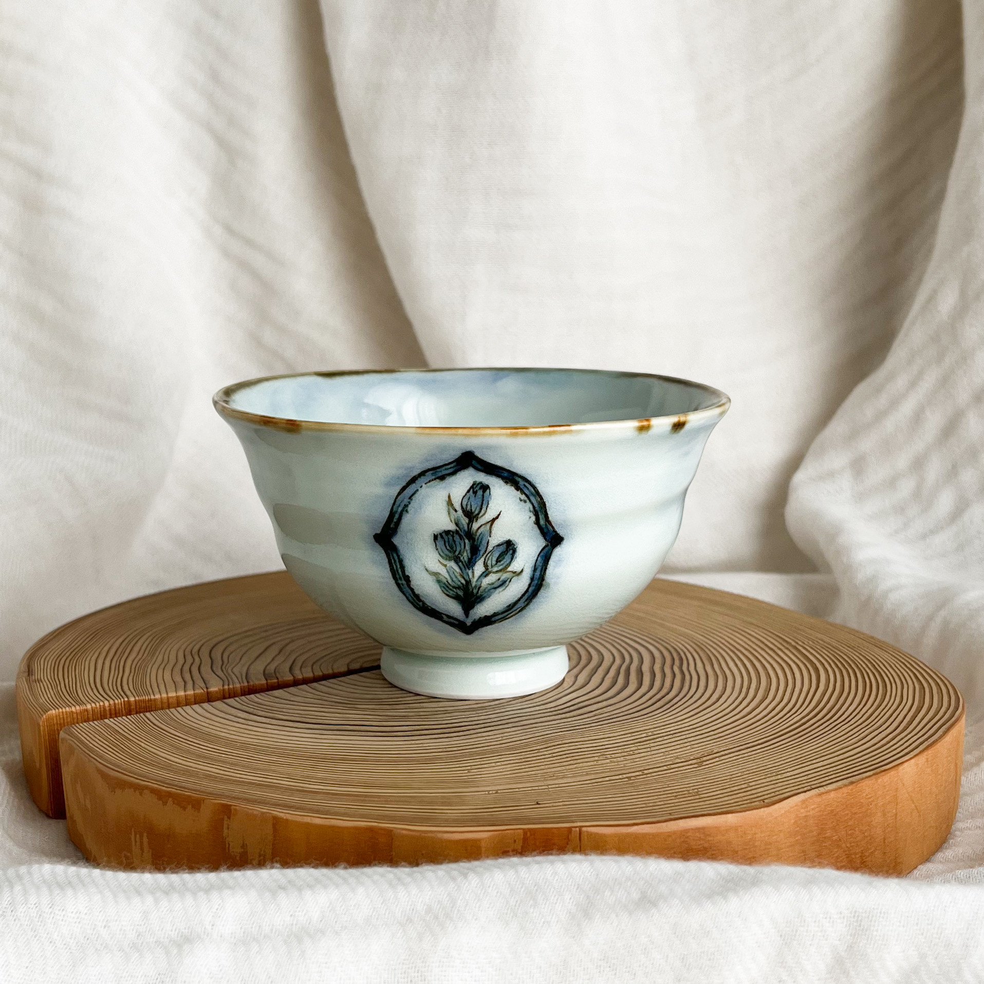 チコロット❤️飯椀❤️すべて手描き❤️染付け❤️ご飯茶碗❤️シンプルだから飽きがこない❤️Mサイズ❤️rice bowl