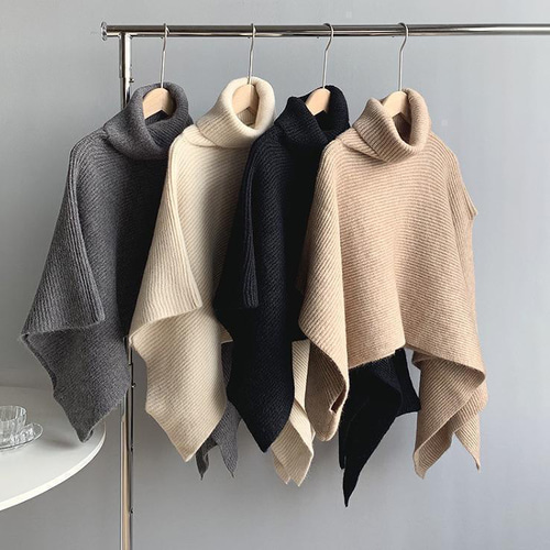 大きいサイズ レディース ニット ポンチョ ケープ 春 秋冬 新品