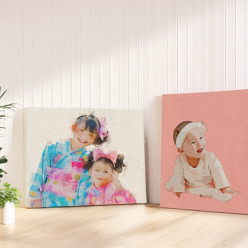 スプレーアート】 お気に入りの写真をキャンバス画に 子供