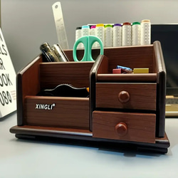 小物入れ　引き出し　収納棚　ヴィンテージ　昭和レトロ　オーダー家具 文房具収納 小物収納棚 木製 引き出し付 多機能 デスクオーガナイザー