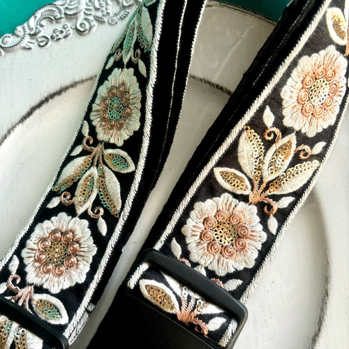 インド刺繍リボン専用 インド／インド刺繍リボン】スーツケースベルト 調整可最大2m トラベル