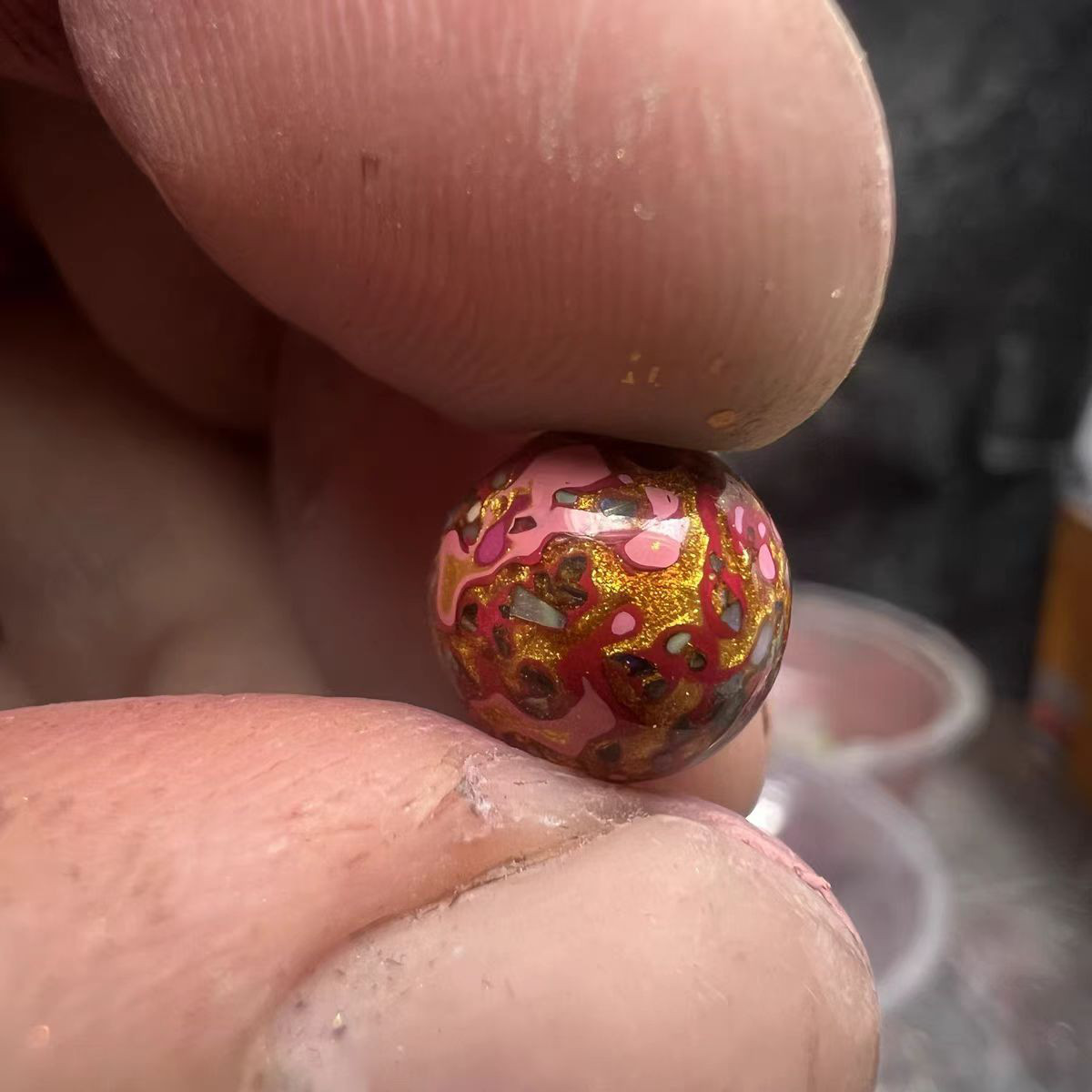 ハンドメイド ブレスレット バングル 漆器 漆塗り リストバンド 古代の技術 紫檀 螺鈿 オパール 誕生日 周年記念日