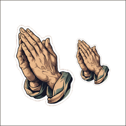 ST-78 祈りの手（プレイングハンド）の防水ステッカー 2枚セット