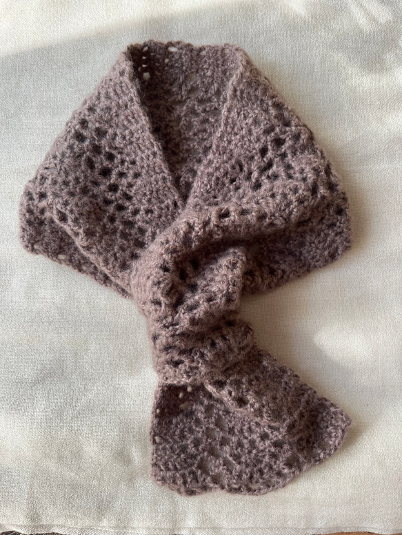 手編みレース ミニマフラー マフラー akik 通販 18550294｜Creema