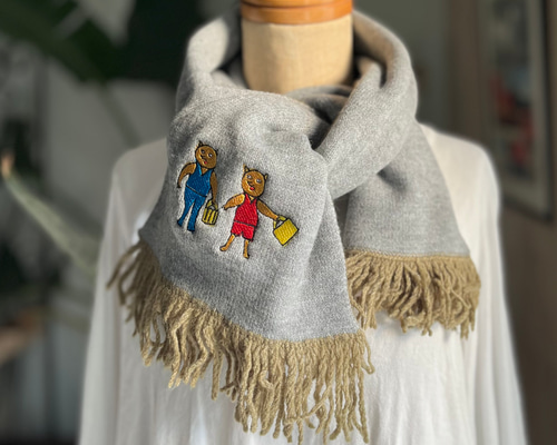 フリンジ付きマフラー** リブ編みフリンジマフラー | グローブ(grove) | マルイウェブチャネル