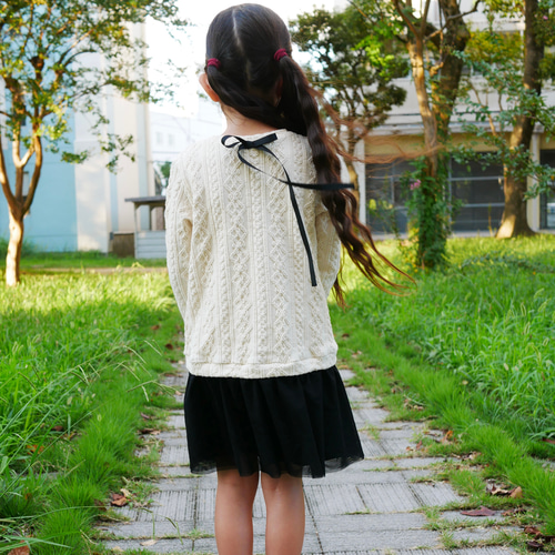アランニット×チュールスカートワンピース 80〜120cm 子供服 Baby&Kids 