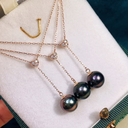 高級】黒蝶真珠 ダイヤモンド付きネックレスk18 ネックレス  