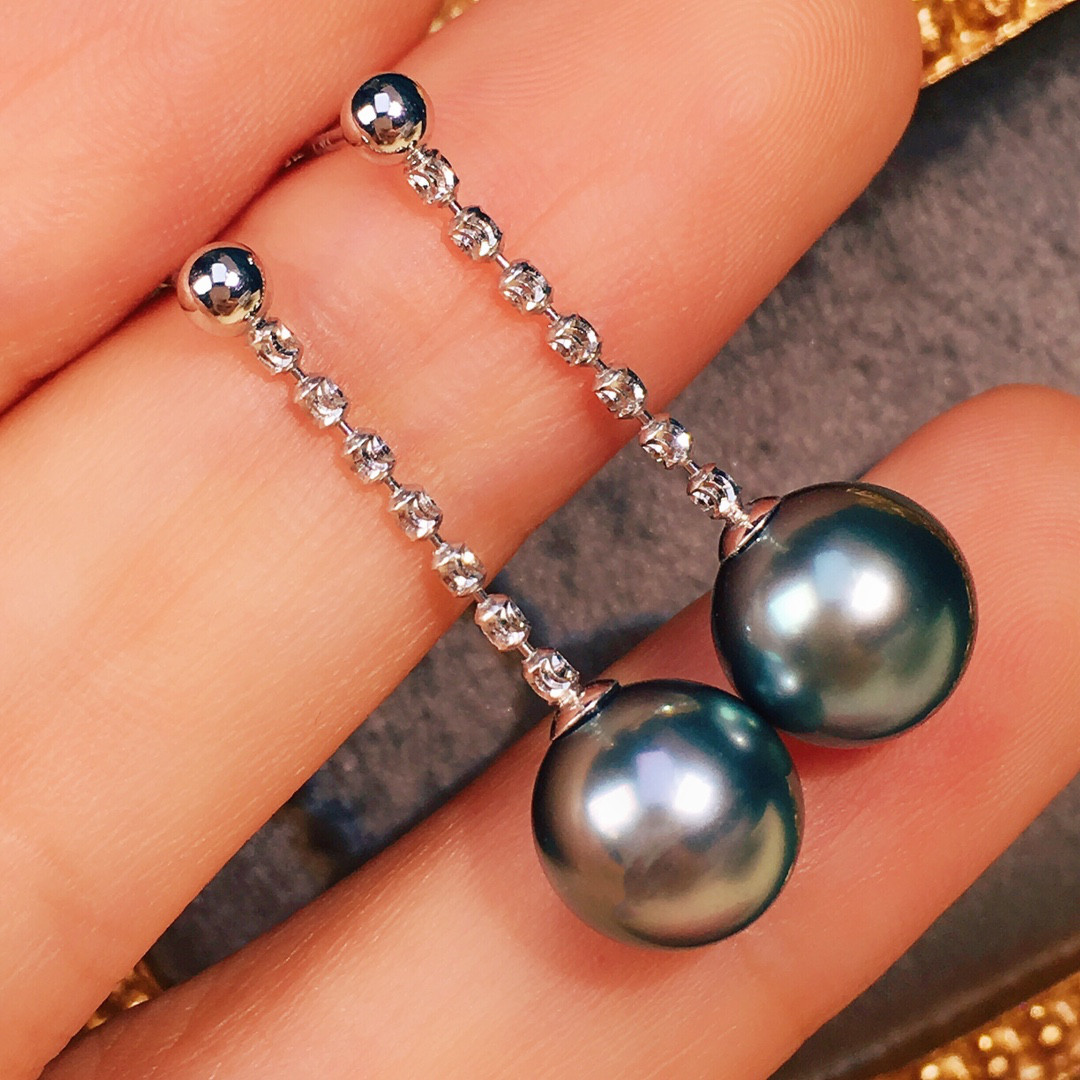 【高級】黒蝶真珠　ピアスk18