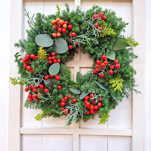 サンキライリース ヒゲサンキライリース15cm ドライフラワーリース台サンキライヒゲつき