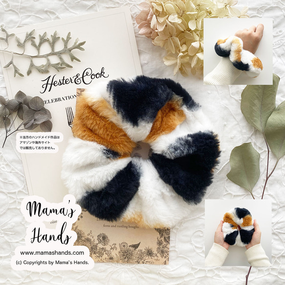 已售出17件⭐️《三花貓的溫暖》人人都愛這些可愛蓬鬆的貓咪髮圈和髮繩 第1張的照片